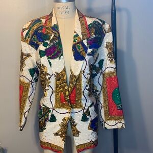 Chardin Gold and White Patterned Blazer
